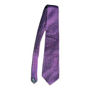 LAUREN RALPH Lauren Silk Geometric Tie Purple Blue